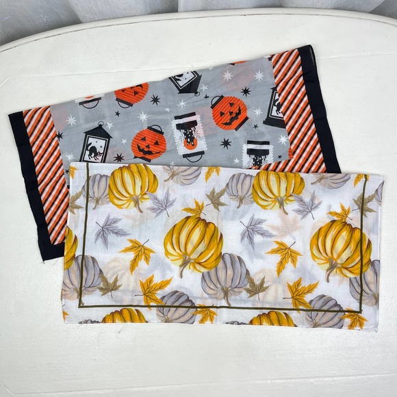 Unbranded Accessories - 🏚️BUNDLE Autumn Leaf Halloween Lanterns Print Bandanna Handkerchief Fall Leaves